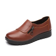 [Free Shipping] White Nurse Shoes Zipper Buckle Flat Shoes Nurse Pregnant Women Waterproof Shoes