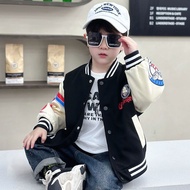 Jaket Baseball เด็กผู้ชาย2024ใหม่เสื้ออุลตร้าแมนสุดหล่อแจ็คเก็ตผ้าฝ้ายสำหรับเด็กผู้ชาย