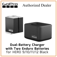 GOPRO ORIGINAL Dual Battery Charger and 2 x Enduro Battery for HERO 9/ HERO 10/ HERO 11/ HERO 12 Black [HERO 12 / HERO11