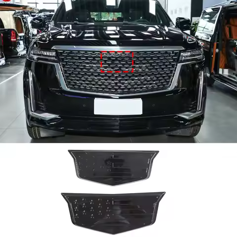 For Cadillac Escalade 2021 2022 2023 ABS black front and rear car logo decoration cover exterior mod