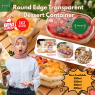 280ml / 300mI / 400ml / 500ml Transparent Oval Cake box / Pudding Box / Mousse Box / Kotak Bekas Che