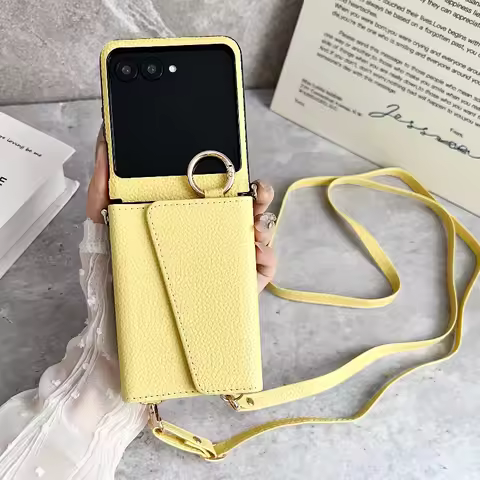 Crossbody Lanyard Lychee Card Bag Leather Case For Motorola Razr 70 60 50 Ultra Moto Razr 50Ultra 5G