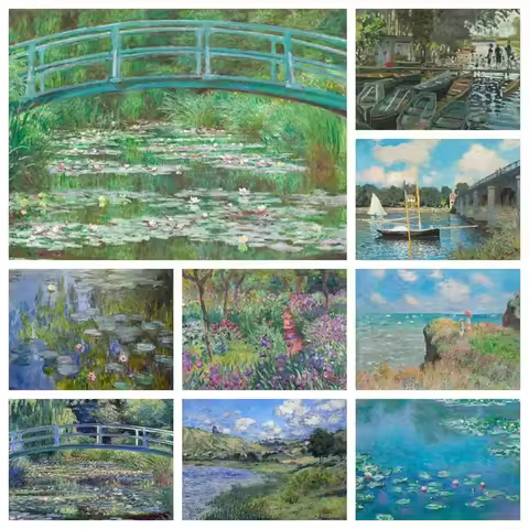 Monet Famous Paintings Jigsaw Puzzle 500 1000 1200 2000pcs For Adults Home Wall Decor Gift Brain Tea