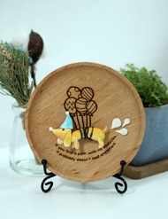 物語小木碟,桌上小擺設,給你溫暖的詩句.