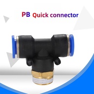 PB Male Thread Hose Adapter T Style Push In Fittings Pneumatic Quick Connector PB8-01 10-02 12-04