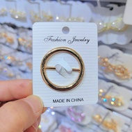 Ring Brooch Tudung Heart Clasp Alloy Brooch Bros for Shawl for Hijab Cincin Tudung