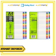 V-TEC BOOK PAPER DIVIDER BINDER A4 A5 B5 SIZE CONTENTS 10 SHEETS
