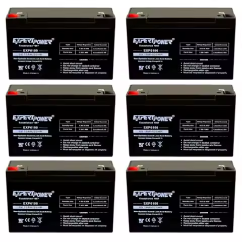 6V 10Ah SLA AGM Battery 6 Pack for Emergency Light Deer Feeder Solar Storage Electric Scooters Recha