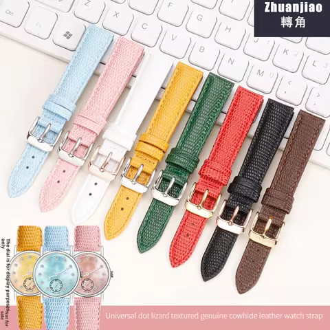 Fashion cowhide leather watch strap Lizard Patterned calfskin watchband for Seiko Casio IWC Women Me