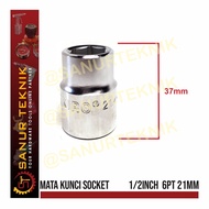MATA Socket Wrench Bit Socket/ TEKIRO Socket/ 1/2" DR 6 PT 21 MM (21MM)