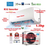 Midea 1.5hp Inverter Aircond Xtreme Save R32 Inverter MSXS-13CRDN8 Super ionizer Wall Mounted Inverter Air Conditioner