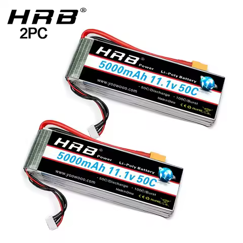 2PC HRB 2S 3S 4S Lipo Battery 7.4V 11.1V 14.8V 1300mah 3000mah 4000mah 5000mah 6000mah for RC Car Tr
