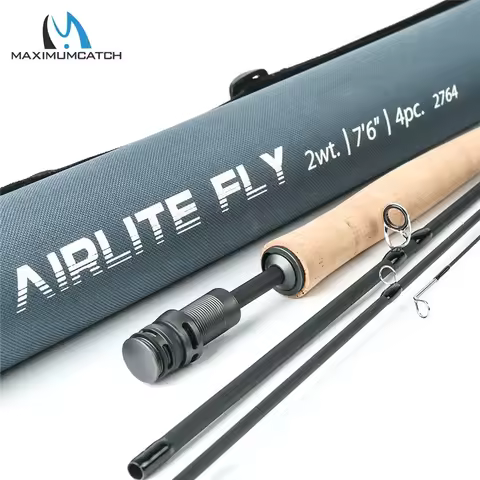 Maximumcatch Top Grade Airlite 7.5ft/10ft Fly Fishing Rod 2WT/3WT Super Light Graphite Carbon Fiber 