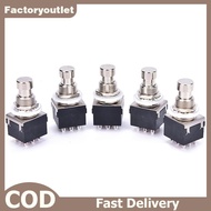 FCMY 5 pcs 3PDT 9-Pin Guitar Effects Stomp Switch Pedal Box Foot Metal True Bypass FAC