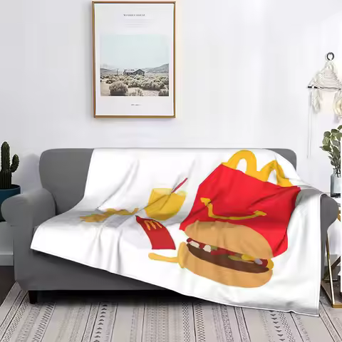 McDonald’s happy meal Blanket Super Soft Flannel Sofa Throw Blanket for Couch Bedding Travel Throws 