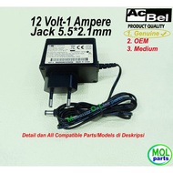 12V 1A Adapter 12 Adapter 1 AmpereVOLT 5.5x2.1 AcBel genuine
