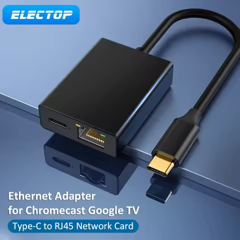 ELECTOP Ethernet Adapter for Chromecast Google TV USB C Ethernet adapter Type-C to RJ45 Network Card