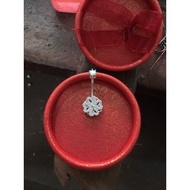 Silver 4-leaf clover navel piercing (real photo, size upon request)