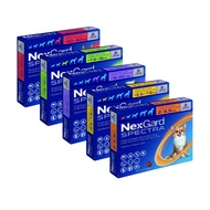 NexGard Spectra Chewable Tablets for Dogs 3 Tablets/Box All Breed Sizes Flea Ticks Heartworm Defense