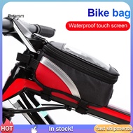 PP   Bike Frame Bag Waterproof Touch Screen Oxford Cloth Zipper Design Front Tube Bag for Mountain Bike
