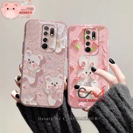 Cute Redmi 9 Case / Note 8 Pro - Cute Embossed Bear & Bunny Softcase Phone Case