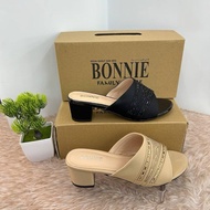 BONNIE KASUT HEELS TUMIT 1.5inci BNVN-10 WARNA BLACK APRICOT