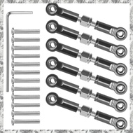 [D E O K] 6Pcs Adjustable Metal Linkage Pull Rod Front /Rear Servo Link for  A949 A959 A969 A979 K92
