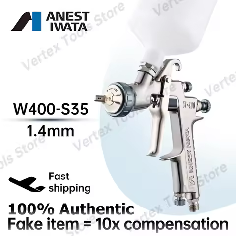 Anest Iwata W400‑S35 Professional HVLP Gravity Spray Gun Auto Paint Sprayer 1.3mm Nozzle For Car Rep