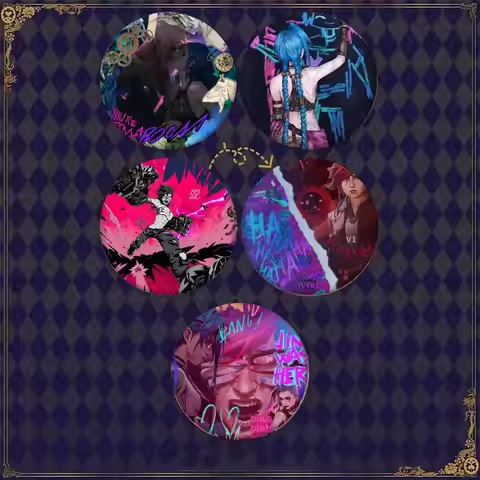 Arcane 2 Vi Jinx Ekko Badge Tinplate Coin Brooch Clothing Backpack Accessories Lapel Pin