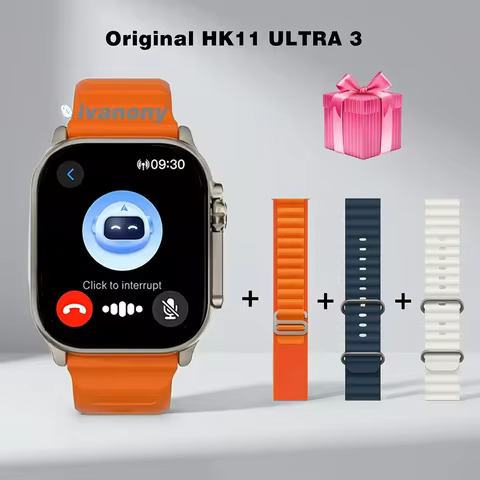 Original HK11 ULTRA3 Smart Watch Support TWS Earphone Connect Network Share Connection AI Robots Rec