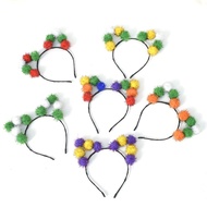 Plush Ball Christmas Cat Ear Hair Accessories Colorful Headband Holiday Carnival Irish Festival Head