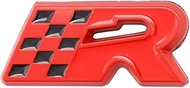 R Racing Flag Emblem Sport Badge Car Side Rear Front Hood Trunk Door Fender Bumper Metal Badge 3D De