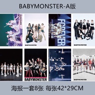 New Style BABYMONSTER Poster Exquisite Homemade Stickers RORA AHYEON ASA RAMI