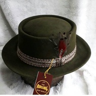 Fedora - LAKEN FEDORA PORKPIE GREEN Hat FEDORA - Imported Men's Hat
