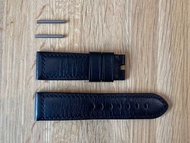 Original Panerai 24 / 22mm Black Calf Leather Strap 原裝 黑色 Pam 000 / 005 適用