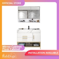 Rabdoge Bathroom Marble Basin Floor Cabinet With Mirror Cabinet