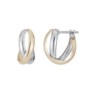 14K/10K 黃金十字圈圈耳環 (小) (白金/黃金)