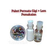 Paket Diamond Gigi Isi 20 Biji + Lem Pemakaian Gigi Bercahaya