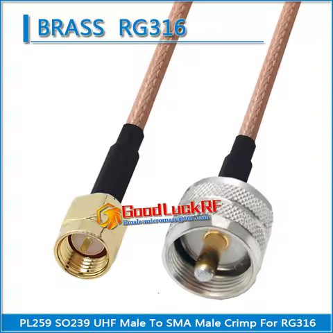 PL259 SO239 PL-259 SO-239 M SL16 UHF Male to SMA Male Plug Coaxial Type Pigtail Jumper RG316 extend 
