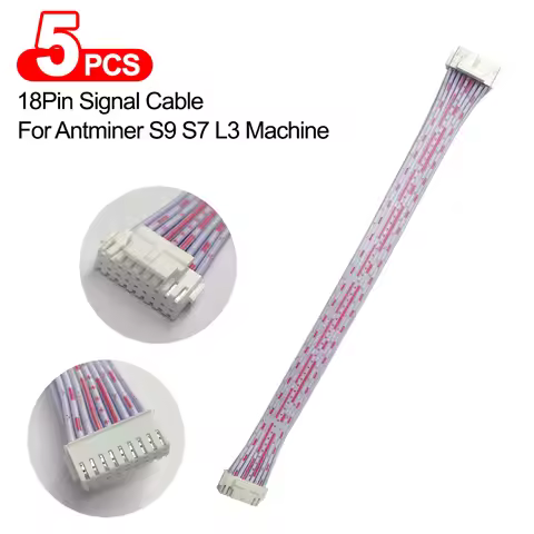 5Pcs 18Pin Signal Cable 2X9 Pins Miner Connect Date Cable for Antminer S9 S7 L3 Machine Communicatio