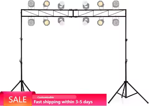Heavy Duty DJ Light Stand Truss System, Adjustable 4.6-8.7 ft, 12 Mounting Points, Folding Tripods f