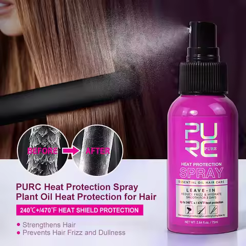PURC Argan Oil Heat Protection Spray Smoothing Prevent Frizz Dry Hair Treatment Professional Hair Ca