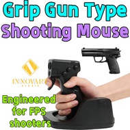 Mouse, Grip Gun Type Mouse Pistol Holder Mouse Trigger PS Gun Shooting Vertical Mouse Vertical Game 