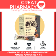 Organic Fields Premium Black Sesame Mulberry Almond Protein Powder 30g Multipack (7 Sachets)