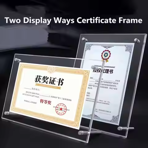 A5 Desktop Slant Back Clear Plexiglass Acrylic Sign Holder Picture Photo Frames Flyer Document Paper