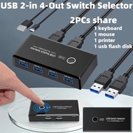 USB KVM Switch USB 3.0 Switcher KVM Switch for Windows 10 PC Keyboard Mouse Printer 2 PCs Sharing 4 