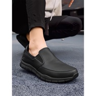 Skechers Skechers Men's Shoes Autumn Winter Black Slip-On Lazy Shoes Casual Shoes Business Leather S
