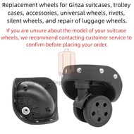 C-381 2pcs Ginza Luggage Replacement Wheels Universal Silent Spinner Caster Wheels Suitcase Repair P