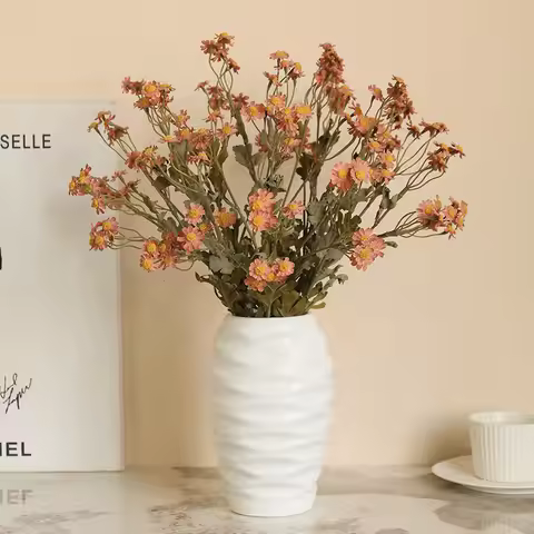 53CM Autumn Chrysanthemum Chamomile Artificial Flower Countryside Vintage Home Hotel Flower Art Deco
