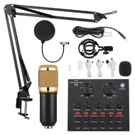 SKYSOUND เซ็ตไมค์โครโฟนสำหรับสตรีมเกม bm800 ไมค์อัดเสียง ไมค์ คอนเดนเซอร์ พร้อมซาวด์การ์ด V8/V8S/F99